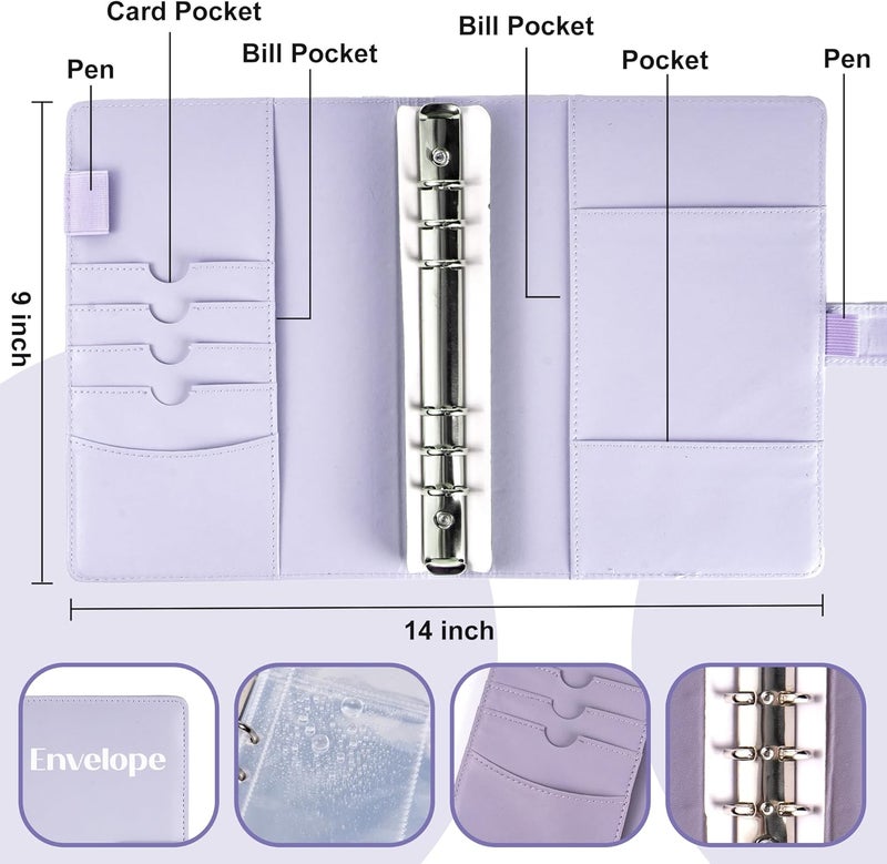 Flying Eagle 100 Envelopes Money Saving Challenge, Savings Budget Binder with Cash Envelopes Easy and Fun Way to Save $5050 with Envelopes & Challenge Tracker, Money Saving Binder 100 Pocket, Purple - Image 2